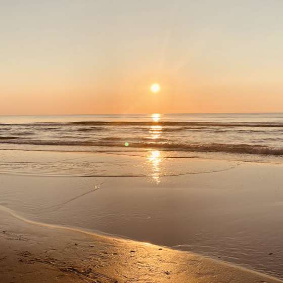 Solnedgang over Vesterhavet ved Tversted Strand